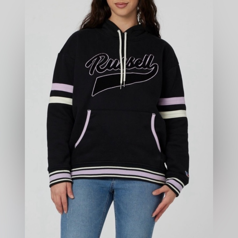 NWT Russell Athletic Womenโs Script Boyfriend Hoodie